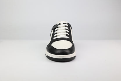 SL/61 Sneakers En Cuir Perfore Blanc Et Noir