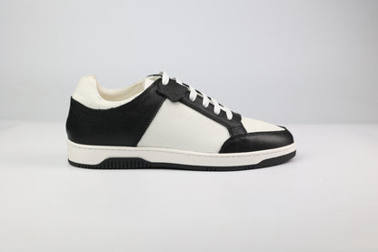 SL/61 Sneakers En Cuir Perfore Blanc Et Noir